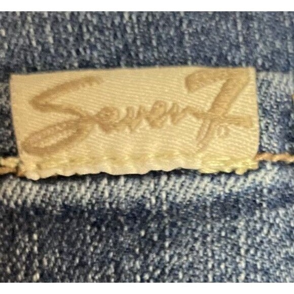 Seven 7 For All Mankind Girlfriend Jeans Women's 12 Blue Distressed Denim - Picture 3 of 16